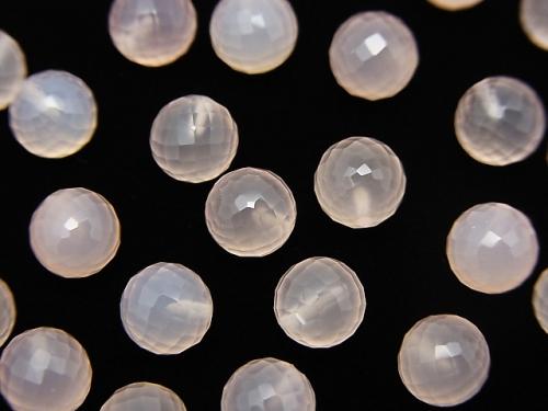 Pink Chalcedony AAA Half Drilled Hole Faceted Round 6 mm 5 pcs $5.79!