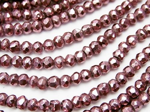 1strand $12.99! Pyrite AAA Metallic Bordeaux Color Coating Faceted Button Roundel 1strand (aprx.13inch / 32cm)