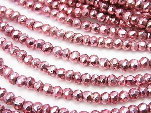1strand $12.99! Pyrite AAA Metallic Pink Coating Faceted Button Roundel 1strand (aprx.13inch / 32cm)