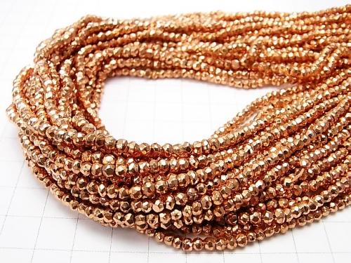 [Video] 1strand $12.99! Pyrite AAA Metallic Orange Coating Faceted Button Roundel 1strand beads (aprx.13inch / 32cm)