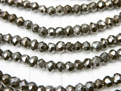 1strand $12.99! Pyrite AAA Dark Gray Coating Faceted Button Roundel 1strand (aprx.13inch / 32cm)