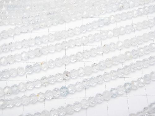 [Video] High Quality! Natural White Topaz AAA Faceted Button Roundel 4 x 4 x 2.5 mm 1strand beads (aprx.15 inch / 37 cm)