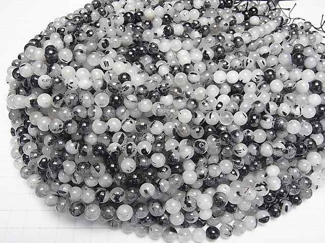[Video]Tourmaline Quartz AA Round 8mm 1strand beads (aprx.15inch/37cm)