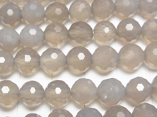 [Video]High Quality! Gray Onyx AAA 128Faceted Round 8mm half or 1strand beads (aprx.15inch/37cm)