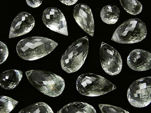 High Quality Green Amethyst AAA - Drop Faceted Briolette 3pcs $27.99