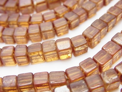 Hessonite Garnet AA++-AA+ Cube  1strand beads (aprx.15inch/37cm)