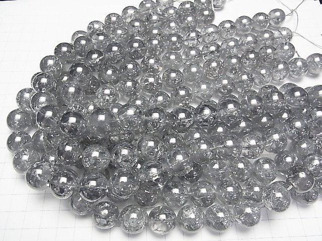 [Video] Cracked Silver Flash Crystal Round 16mm 1/4 or 1strand beads (aprx.15inch/36cm)