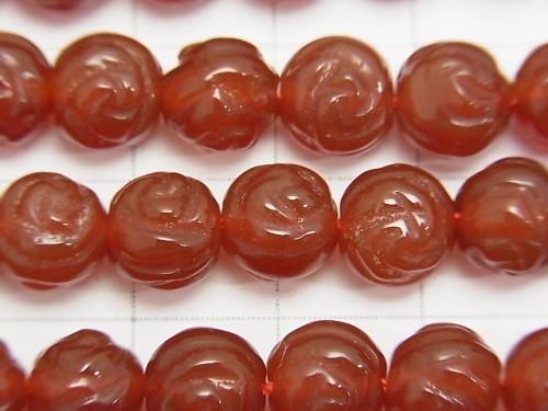 1strand $9.79! Red Agate AAA Round Rose Cut 8mm 1strand (aprx.13inch / 32cm)