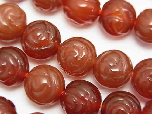 Red Agate AAA Round Rose Cut 12mm half or 1strand (aprx.14inch / 35cm)