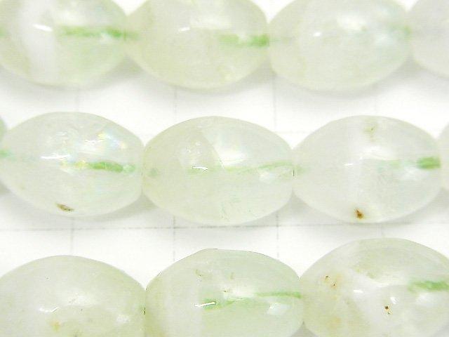 [Video] Green Fluorite Quartz Rice 14x10x10mm half or 1strand beads (aprx.15inch / 37cm)