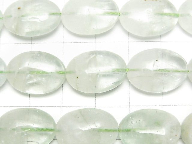 [Video] Green Fluorite Quartz Oval 18x13x7mm half or 1strand beads (aprx.15inch/36cm)