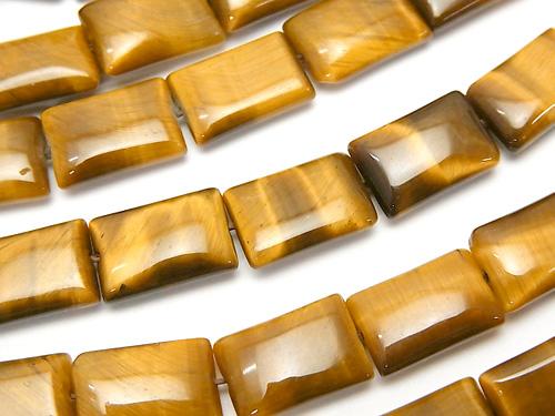 Yellow Tiger Eye AAA 'rectangle 12 x 8 x 4 mm half or 1 strand (aprx. 15 inch / 36 cm)