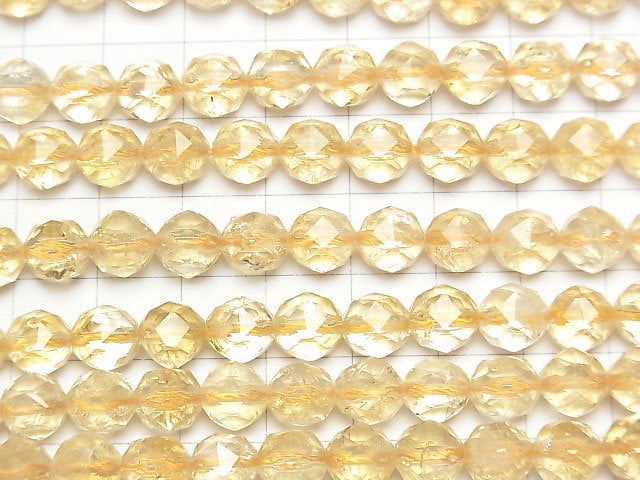 [Video] High Quality! Citrine AA++ Star Faceted Round 8mm 1/4 or 1strand beads (aprx.15inch/36cm)