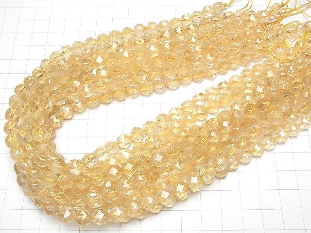 [Video] High Quality! Citrine AA++ Star Faceted Round 8mm 1/4 or 1strand beads (aprx.15inch/36cm)
