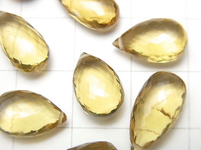 [Video] MicroCut High Quality Beer Crystal Quartz AAA Pear shape Faceted Briolette 4pcs