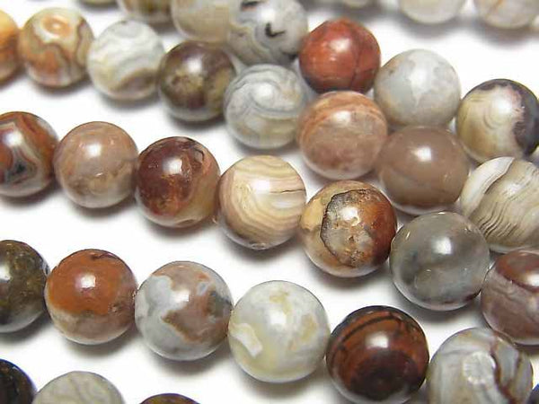 [Video] Laguna Lace Agate Round 8mm 1strand beads (aprx.15inch/37cm)