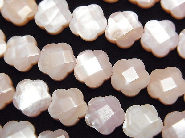 [Video] High Quality Pink Shell Flower (Faceted ) 10x10x4mm 1/4 or 1strand beads (aprx.15inch/38cm)