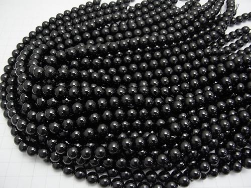 Black Spinel AAA Round 8mm half or 1strand beads (aprx.15inch / 38cm)