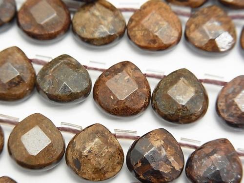 Bronzite  Chestnut  Faceted Briolette 10x10x5mm half or 1strand (aprx.15inch/38cm)