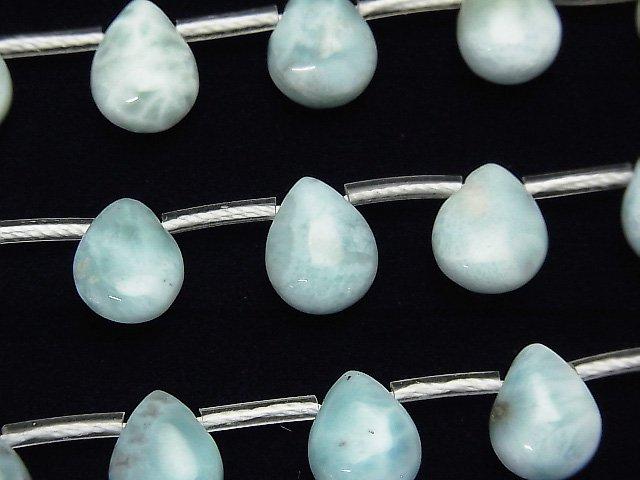 Larimar Pectolite AA Pear shape (Smooth) 10x8x5mm 1strand beads (aprx.7inch/18cm)
