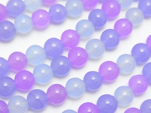 1strand $3.79! 3 colors Mix Color Jade Round 6mm Purple 1strand (aprx.15inch / 37cm)
