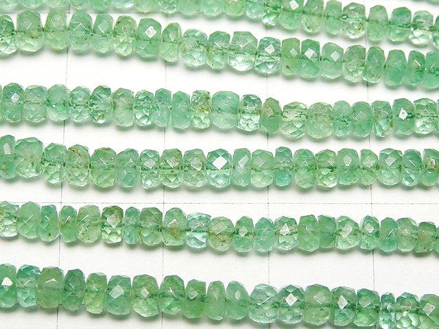 [Video] Top Quality Colombia Emerald AAAA Faceted Button Roundel 1/4 or 1strand beads (aprx.15 inch / 38 cm)
