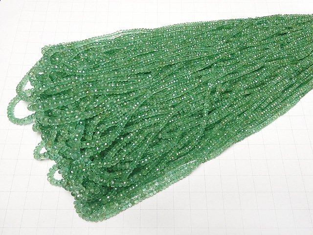 [Video] Top Quality Colombia Emerald AAAA Faceted Button Roundel 1/4 or 1strand beads (aprx.15 inch / 38 cm)