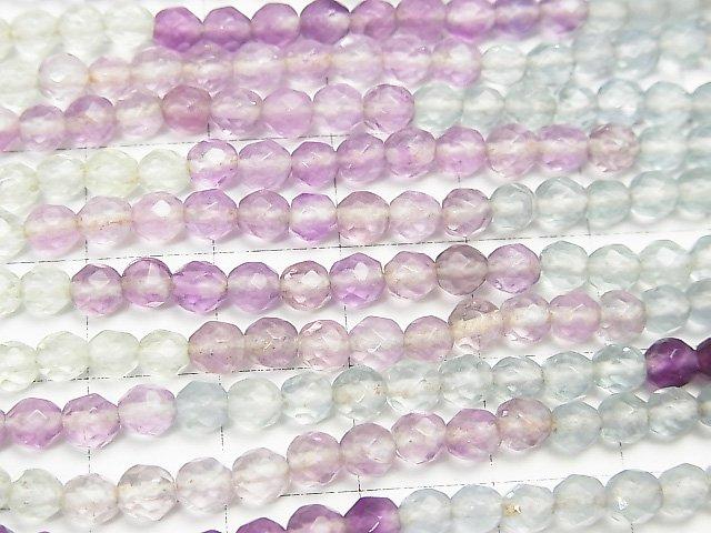 [Video]1strand $15.99!  Fluorite AAA - 32 Faceted Round 4 mm color gradation 1 strand beads (aprx.15 inch / 37 cm)