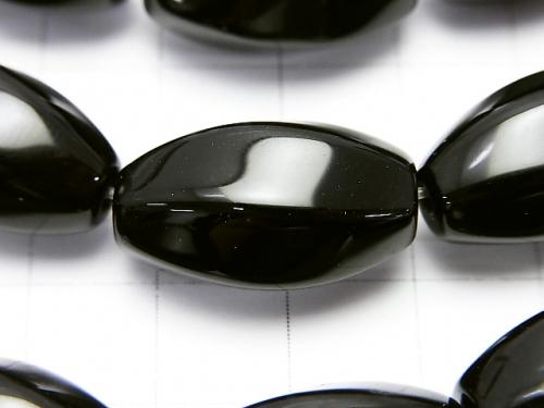 Onyx  Rice 6Faceted Faceted Twist 22x12x12mm half or 1strand (aprx.15inch/38cm)