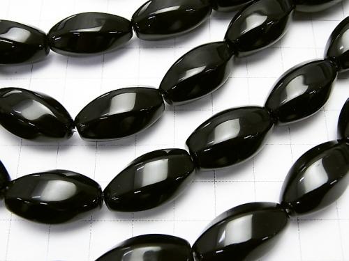 Onyx  Rice 6Faceted Faceted Twist 22x12x12mm half or 1strand (aprx.15inch/38cm)