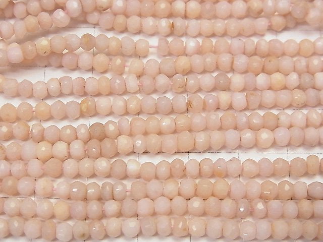 [Video] Pink Opal AA++ Faceted Button Roundel 4x4x3mm 1strand beads (aprx.12inch/30cm)