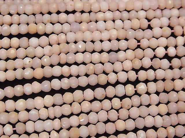 [Video] Pink Opal AA++ Faceted Button Roundel 4x4x3mm 1strand beads (aprx.12inch/30cm)