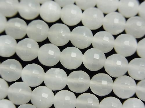 White Moon Stone AAA 128 Faceted Round 6 mm half or 1 strand (aprx.15 inch / 38 cm)