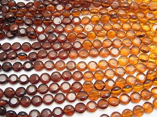 Baltic Amber Coin 7 x 7 x 4 mm Color gradation half or 1 strand (aprx.17 inch / 42 cm)