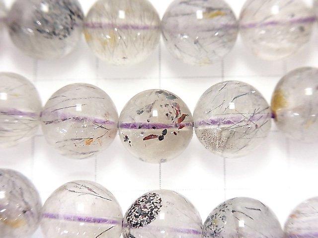 [Video] [One of a kind] Elestial Quartz  Round 11.5mm 1strand beads (aprx.17inch/42cm) NO.18