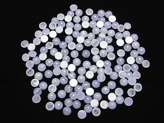 [Video]Blue Lace Agate AAA Round Cabochon 6x6mm 5pcs