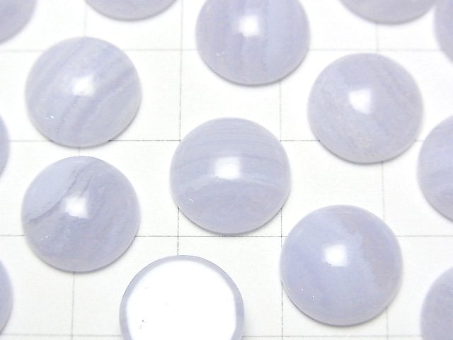 [Video] Blue Lace Agate AAA Round Cabochon 12x12mm 4pcs