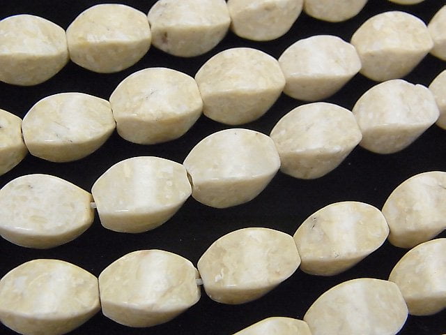 [Video]Riverstone 4Faceted Twist Faceted Rice 12x8x8mm half or 1strand beads (aprx.15inch/38cm)