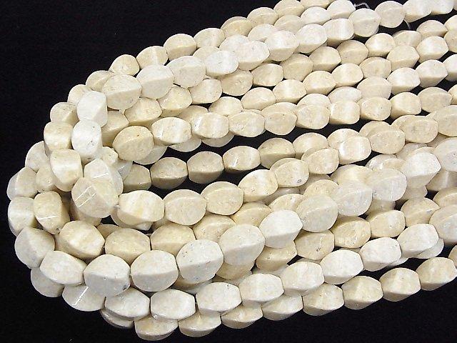 [Video] Riverstone 4Faceted Twist Faceted Rice 14x10x10mm half or 1strand beads (aprx.15inch / 37cm)
