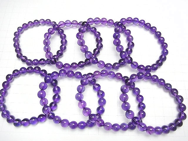 [Video] High Quality Amethyst AAA- Round 8mm Bracelet