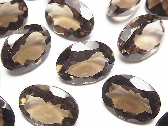 [Video] High Quality Smoky Quartz AAA Loose stone Oval Faceted 18x13mm 2pcs