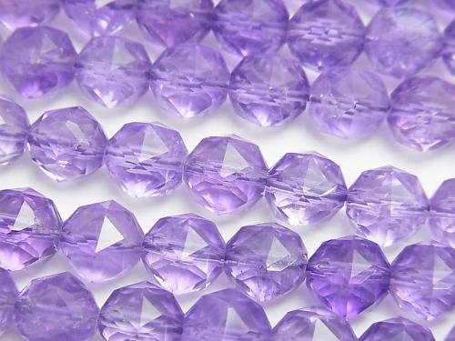 Diamond Cut! Light Color Amethyst AAA - Star Faceted Round 10mm 1/4 or 1strand (aprx.15inch / 36cm)