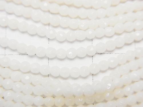 1strand $11.79! White Coral (white coral) Faceted Round 2mm 1strand (aprx.15inch / 38cm)