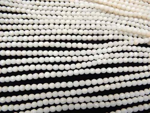 1strand $8.79! White Coral (white coral) Faceted Round 3mm 1strand (aprx.15inch / 38cm)