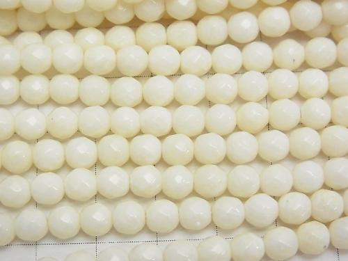 1strand $8.79! White Coral (white coral) Faceted Round 5mm 1strand (aprx.15inch / 38cm)