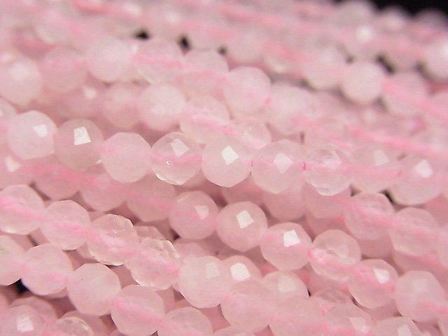 [Video] High Quality! Rose Quartz AA Faceted Round 4mm 1strand beads (aprx.15inch / 37cm)