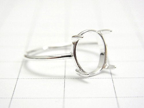 [Video]Silver925 Ring Frame (Prong Setting) Oval 10x8mm No.11 No coating 1pc