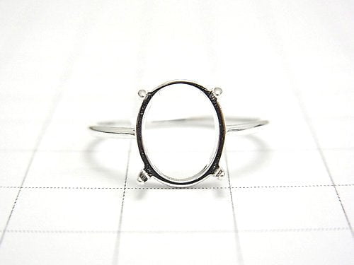 [Video]Silver925 Ring Frame (Prong Setting) Oval 10x8mm No.11 No coating 1pc