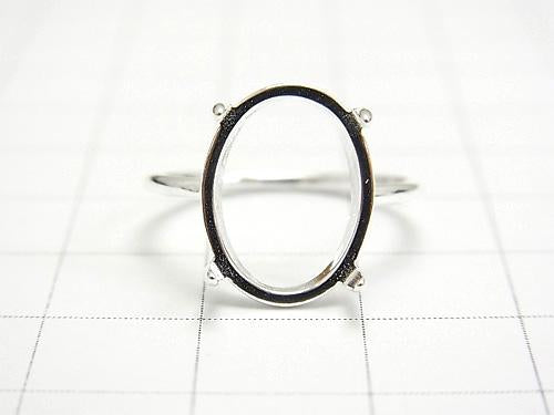 [Video] Silver925 Ring empty frame (claw clasp) Oval 14x10mm No. 11 No coating 1pc