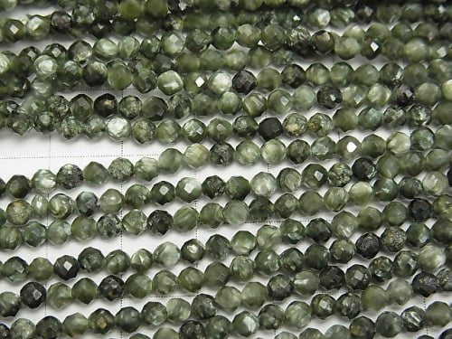 [Video] High Quality!  Seraphinite AAA- Faceted Round 3mm  1strand beads (aprx.15inch/37cm)